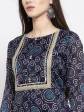 Wahe-NOOR Women s Blue Printed Kurti With Palazzos Online now