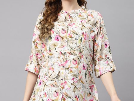 NOZ2TOZ Women s Multi Floral Rayon Top Cheap