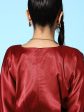 Lyush Women s Red Lycra Satin Kimono Sleeves Dress Online