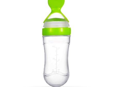 Goodmunchkins Silicone Spoon Food Feeder Silicone Bottle for Babies-Green Online Hot Sale