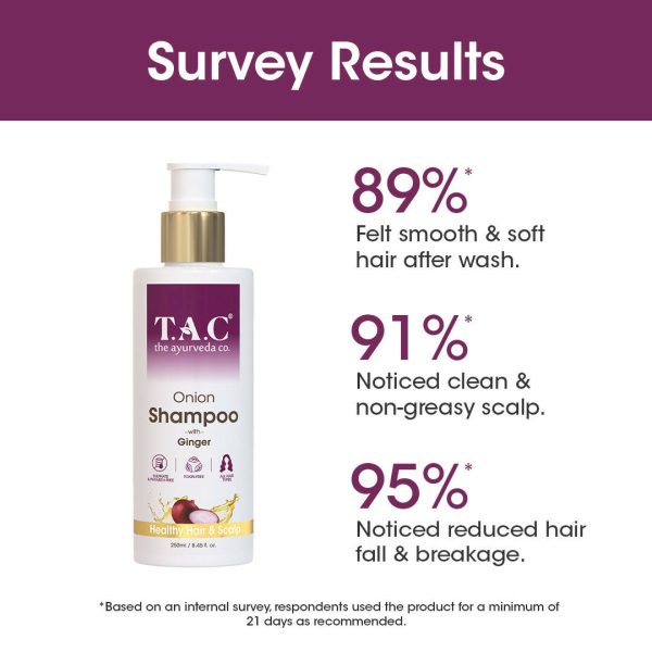 TAC - The Ayurveda Co. Onion Hair Shampoo for Hair Regrowth & Frizz Free Hair For Sale