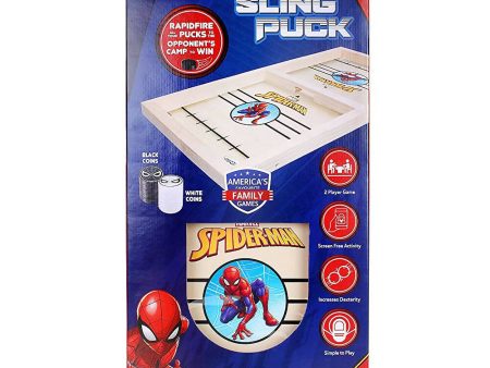 Skoodle Marvel Spider-Man Sling Puck Game, Super Fast Portable Table Board Game for Kids and Adults Fashion