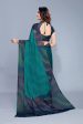 Mirchi Fashion Women s Teal Chiffon Colorful Moire Prints Saree Online Hot Sale