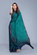 Mirchi Fashion Women s Teal Chiffon Colorful Moire Prints Saree Online Hot Sale