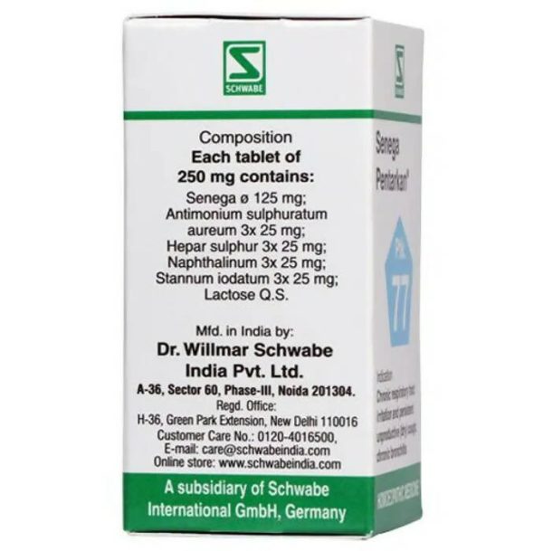 Dr. Willmar Schwabe India Senega Pentarkan Ptk 77 Tablets Online Hot Sale