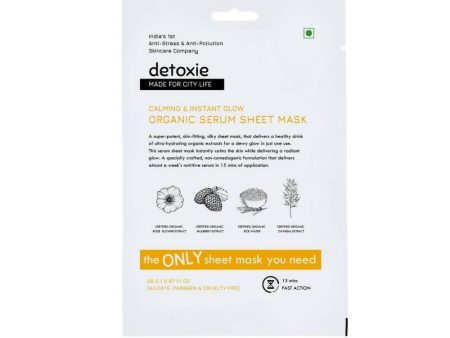 Detoxie Calming & Instant Glow Organic Serum Sheet Mask Sale