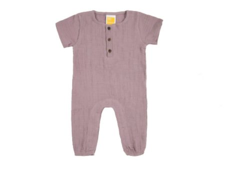 Sunshine Baby Cute Organic Muslin Cotton Babies Full Length Romper With Sleeve - Purple Discount