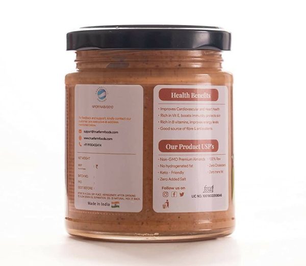 Truefarm Organic Almond Butter Creamy-Unsweetened For Discount